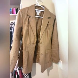 Tan Leather Blazer